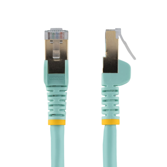 Star Tech 1,5m CAT6a Ethernet Cable - 10 Gigabit Shielded Snagless RJ45 100W PoE Patch Cord - 10GbE STP Network Cable w/Strain Relief - Aqua Individually Tested/Wiring is UL Certified/TIA