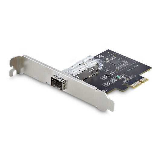 Star Tech 1-Port GbE SFP Network Card, PCIe 2.1 x1, Intel I210-IS, 1GbE Controller, 1000BASE Copper/Fiber Optic, Single-Port Gigabit Ethernet NIC, Desktop/Server Backplanes - Windows and Linux Compatible