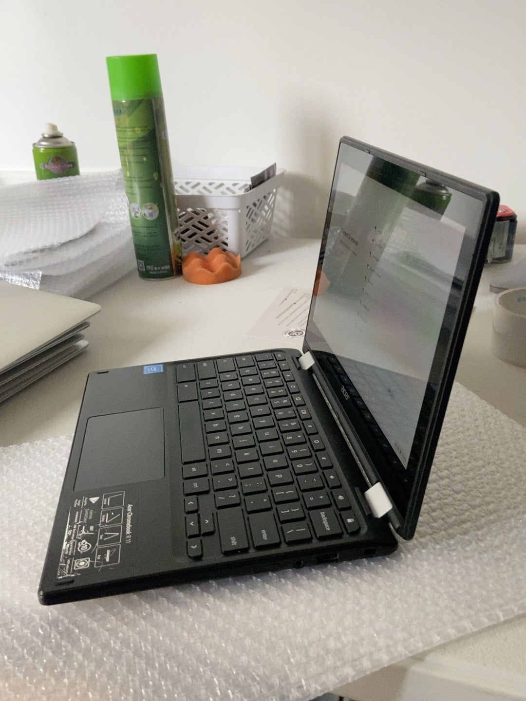 Acer Chromebook R11 C738T-C0E7 angled open view - actual refurbished unit