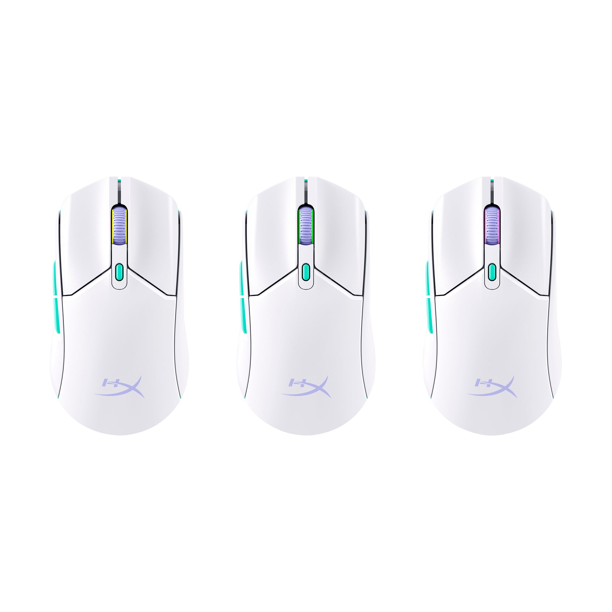 HyperX Pulsefire Haste 2 Core Wls - Gaming Mouse (Wht/Grn/Pur)