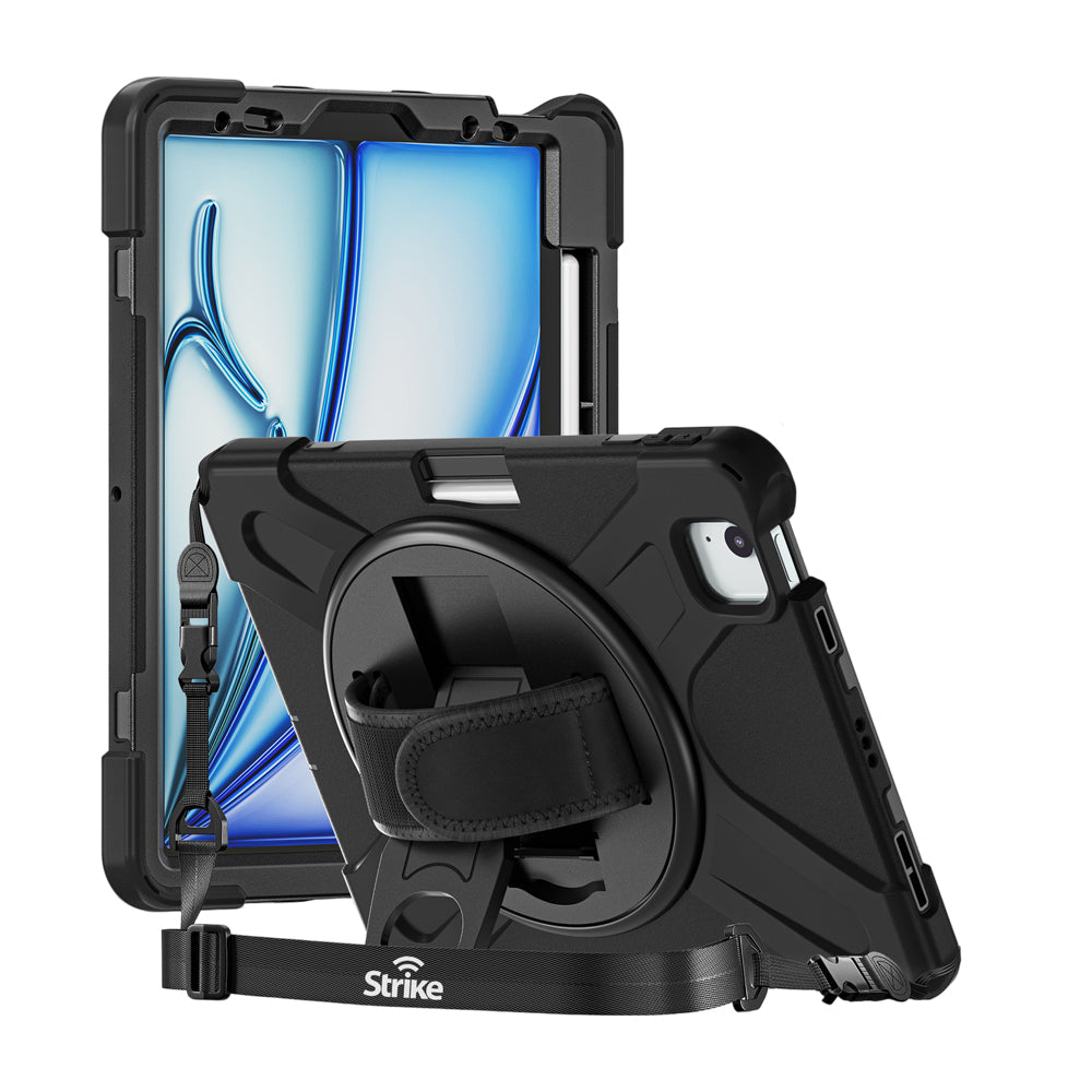 Strike Rugged Case with Hand Strap and Lanyard for Apple iPad Air 11 (M4/M3/M2)