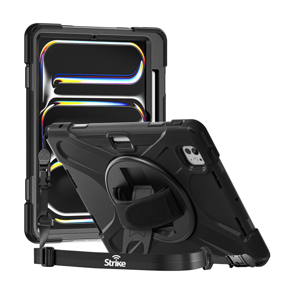 Strike Rugged Case with Hand Strap and Lanyard for Apple iPad Pro 11 (M5/M4)