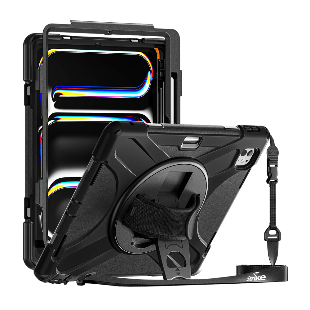 Strike Rugged Case with Hand Strap and Lanyard for Apple iPad Pro 13 (M5/M4)
