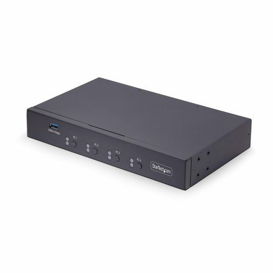 Star Tech 4-Port KM Switch with Mouse Switching, USB Switch for Keyboard/Mouse, 3.5mm/USB Audio, Peripheral Sharing for 4 Computers, TAA Compliant