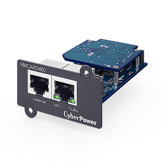CyberPower Systems SNMP card to suit Professional UPS, On-Line UPS,3-Phase UPS, ePDU, ATS, includes ENVIROSENSOR port, Ethernet 1000Base-T -2 Yrs Adv. Rep. WTY