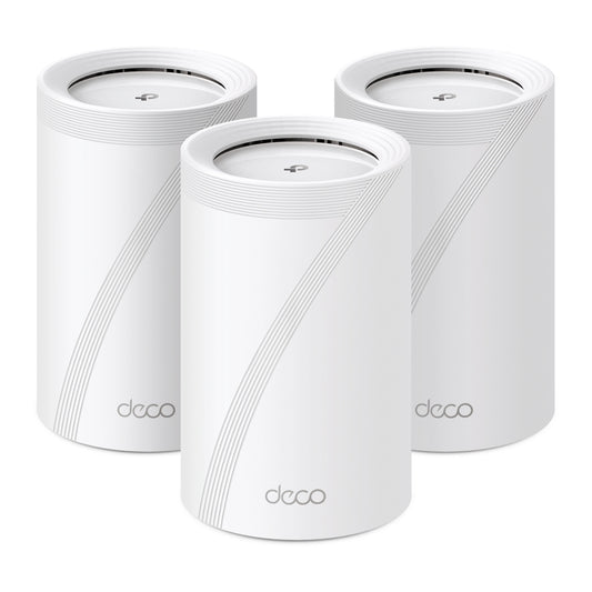 TP-LinkBE11000 Whole Home Mesh Wi-Fi 7 System(Tri-Band)
SPEED: 574 Mbps at 2.4 GHz + 4320 Mbps at 5 GHz + 5760 Mbps at 6 GHz
SPEC: Internal Antennas, 4 × 2.5 Gi