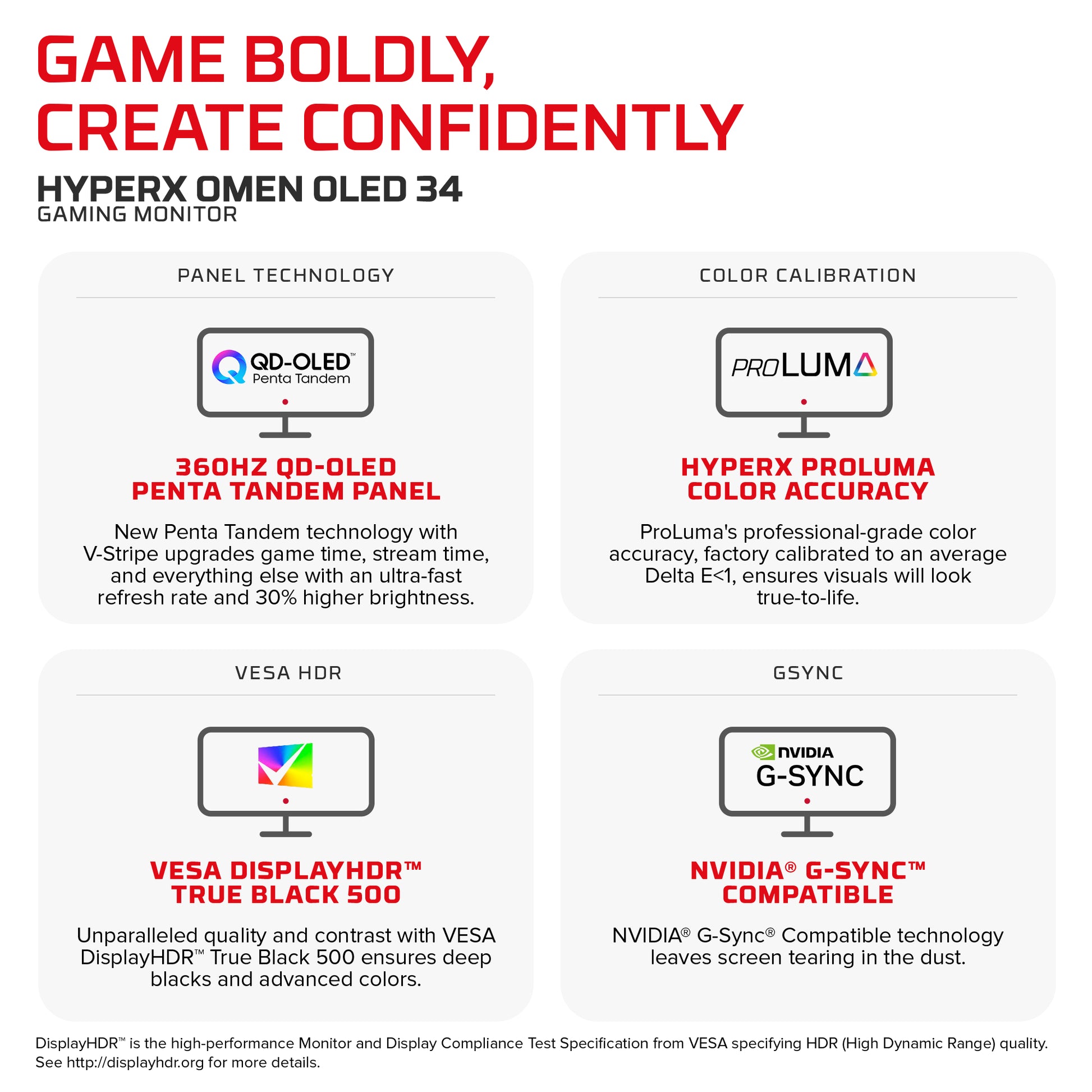 HP HyperX OMEN OLED 34 inch WQHD 360Hz Gaming Monitor - OMEN OLED 34