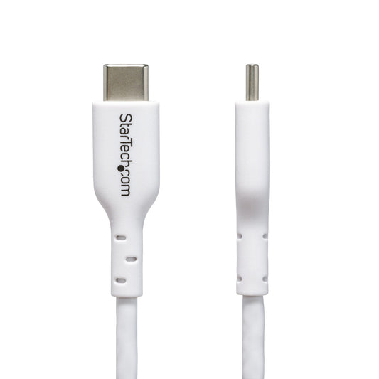 Star Tech 3m (9.8ft) White USB-C Charging Cable, USB C Cable, USB 2.0 Type-C Laptop Charger Cord, 60W 3A Power Delivery, TPE Jacket, USB-C Data Transfer Cable, M/M