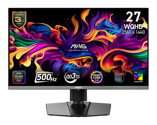 MSI MAG 272QP QD-OLED X50 computer monitor 67.3 cm (26.5") 2560 x 1440 pixels Wide Quad HD Black