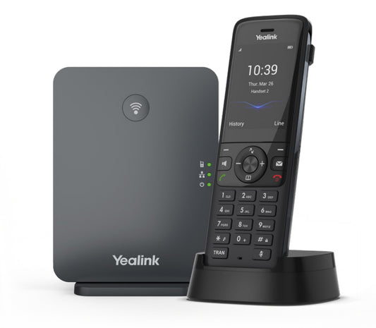 Yealink (W78P) Wireless DECT Solution, 2.4" Color Screen, includes 1x W70B Base Station, 1x W78H Handset with Belt Clip, Base Stand, Cable, Rechargeable Battery