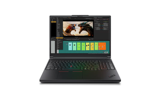 Lenovo ThinkPad T16g Gen 3 Intel Core Ultra 7 255HX Mobile workstation 40.6 cm (16") WUXGA 64 GB DDR5-SDRAM 1 TB SSD NVIDIA GeForce RTX 5080 Wi-Fi 7 (802.11be) Windows 11 Pro English Black product image