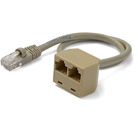 Star Tech 2-to-1 RJ45 Splitter Cable Adapter - F/M