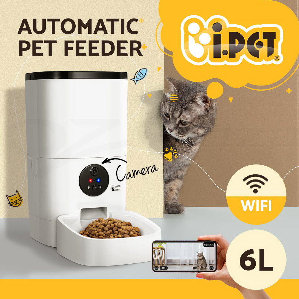 I.Pet Smart WiFi Automatic Pet Feeder with Camera for Dogs & Cats