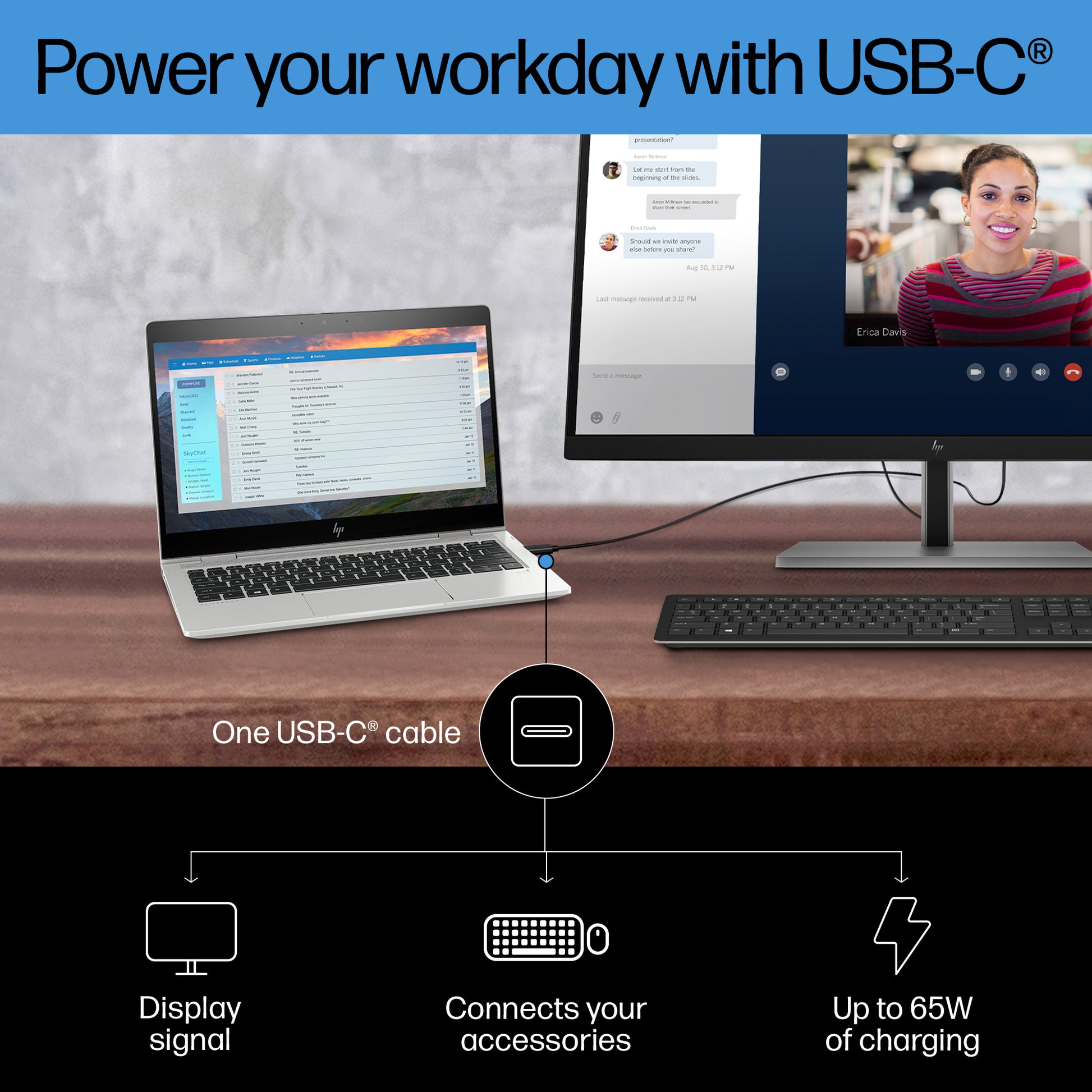 HP E-Series E27k G5 4K USB-C Monitor