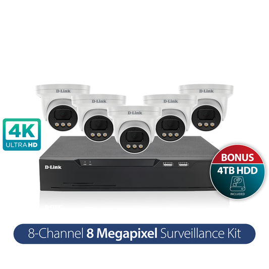 D-Link DNR8P-8MP-4TB video surveillance kit Wired 8 channels