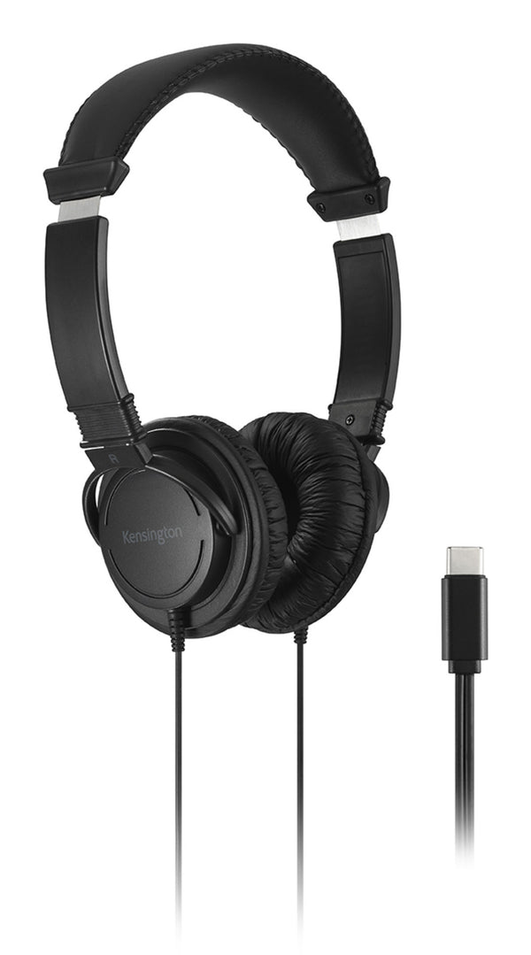 Kensington K97456WW headphones/headset Wired Head-band Calls/Music USB Type-C Black