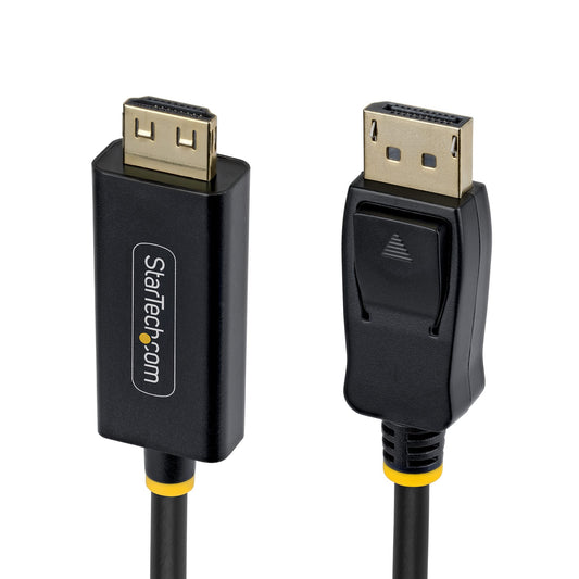 Star Tech 2m DisplayPort to HDMI Adapter Cable with Gripping Connectors, 4K 60Hz, HDR, Uni-Directional DP to HDMI Video Converter, DP Desktop to HDMI Monitor