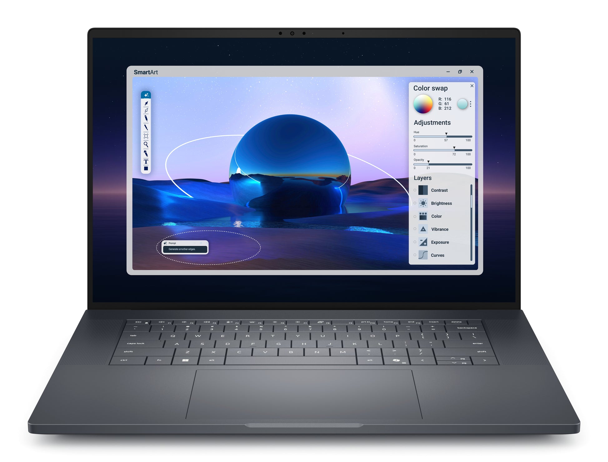 Dell Pro Max 16 MA16250 Intel Core Ultra 9 285H Mobile workstation 40.6 cm (16") Full HD+ 32 GB LPDDR5x-SDRAM 1 TB SSD NVIDIA RTX PRO 2000 Blackwell Wi-Fi 7 (802.11be) Windows 11 Pro Black product image