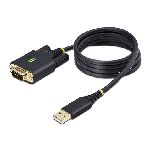 Star Tech 3ft (1m) USB to Serial Adapter Cable, COM Retention, Interchangeable Screws/Nuts, USB-A to DB9 RS232, FTDI IC, ESD Protection, Windows/macOS/Linux