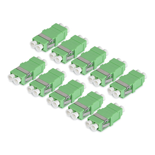 Star Tech LC to LC Coupler 10 Pack, OS2 Single Mode SC Footprint LC Fiber Optic Coupler without Flange, LC/APC Duplex Adapter