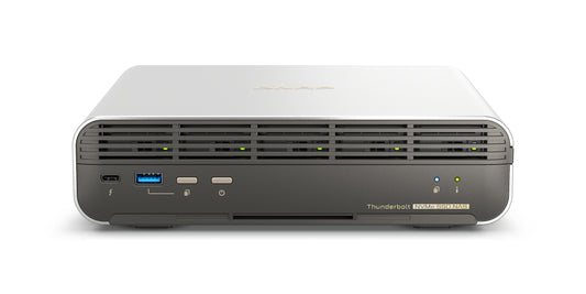 QNAP TBS-h574TX-i5-16G,5-bay All-Flash NASbook; Intel Core i5-1340PE 12C(4P+8E)/16T up to 4.50GHz, onboard 16GB RAM (not expandable), 3 Years WTY