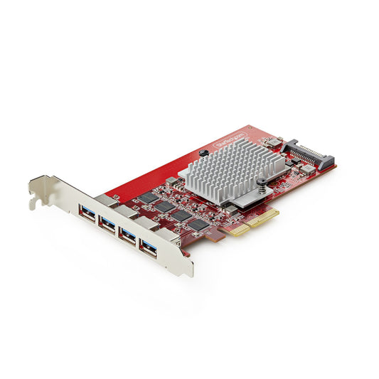 Star Tech 4-Port USB-A PCIe Card, USB 3.2 10Gbps, PCI Express 3.0 Expansion Card, 4x Independent USB Controllers, Windows/Linux/macOS, TAA-Compliant