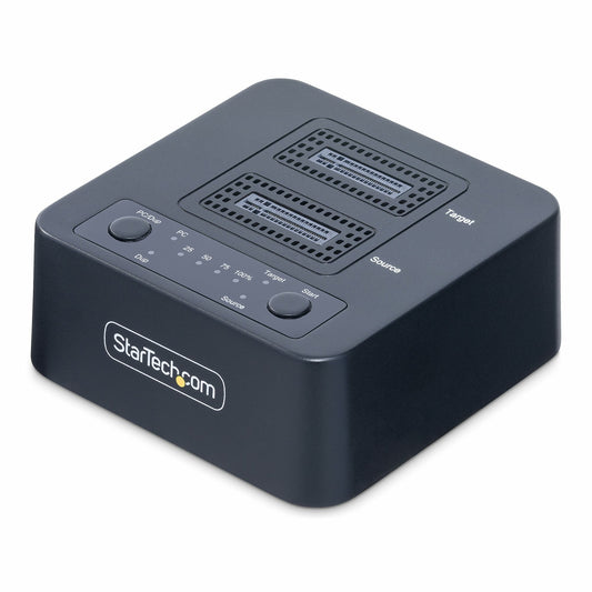 Star Tech 1:1 M.2 NVMe Drive Duplicator, Standalone M.2 SSD Cloner/Copier up to 90GBpm, USB 3.2 20Gbps M.2 Dual-Bay Drive Dock, USB-C/A Cables Included