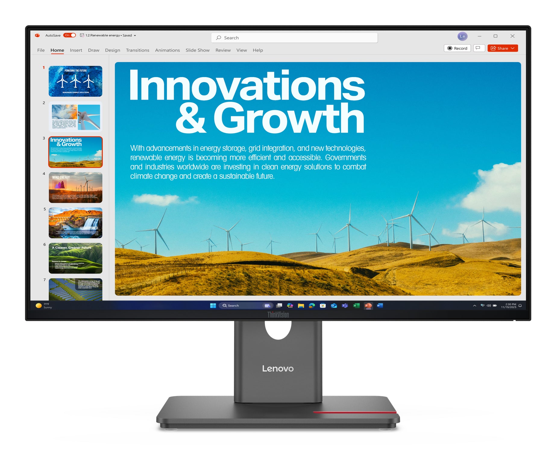 Lenovo ThinkVision P24QD-40 computer monitor 60.5 cm (23.8") 2560 x 1440 pixels Quad HD LCD Black product image