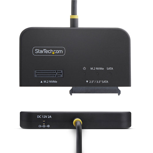 Star Tech USB-C/USB-A to M.2 NVMe and 2.5in/3.5in SATA Adapter, 10Gbps, Tool-Free External SSD Hard Drive Reader, B+M/M-Key