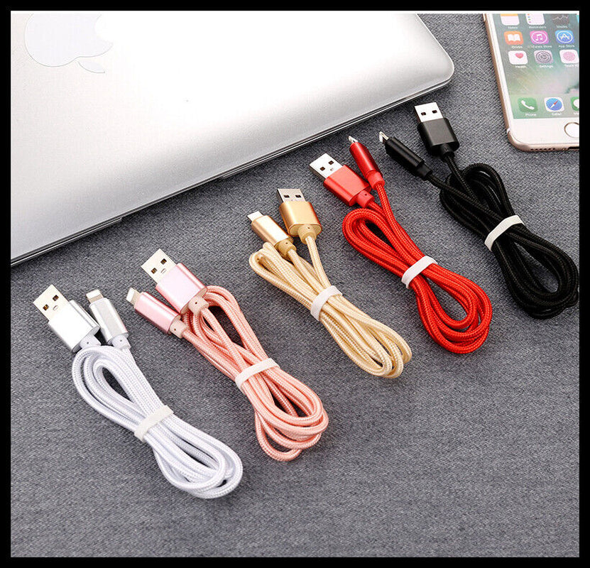 Braided USB Charging & Data Cable for iPhone 14, 13, 12, 11 Pro Max, XR, and iPad