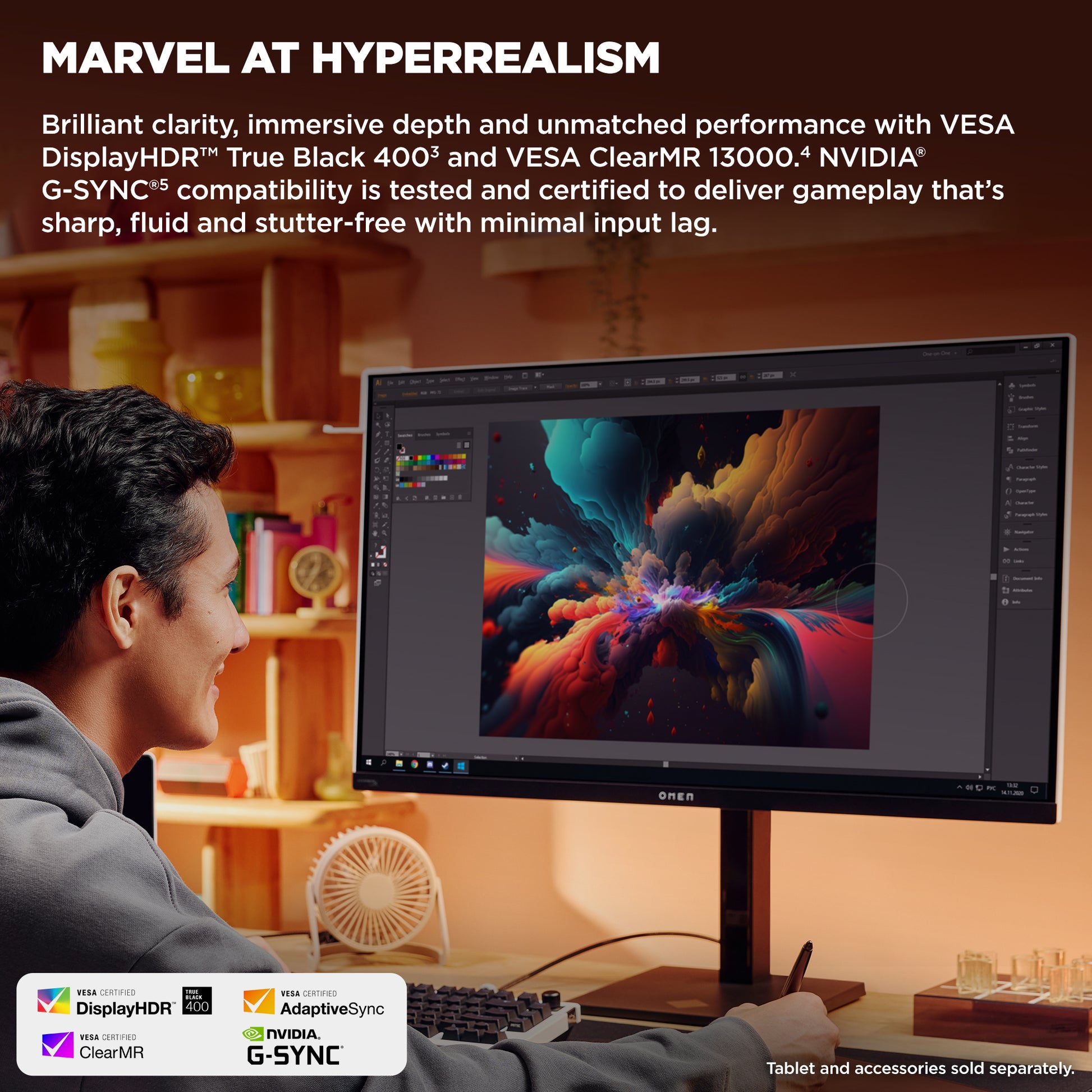 HP OMEN Transcend 31.5 inch UHD 240Hz OLED Gaming Monitor - Transcend 32
