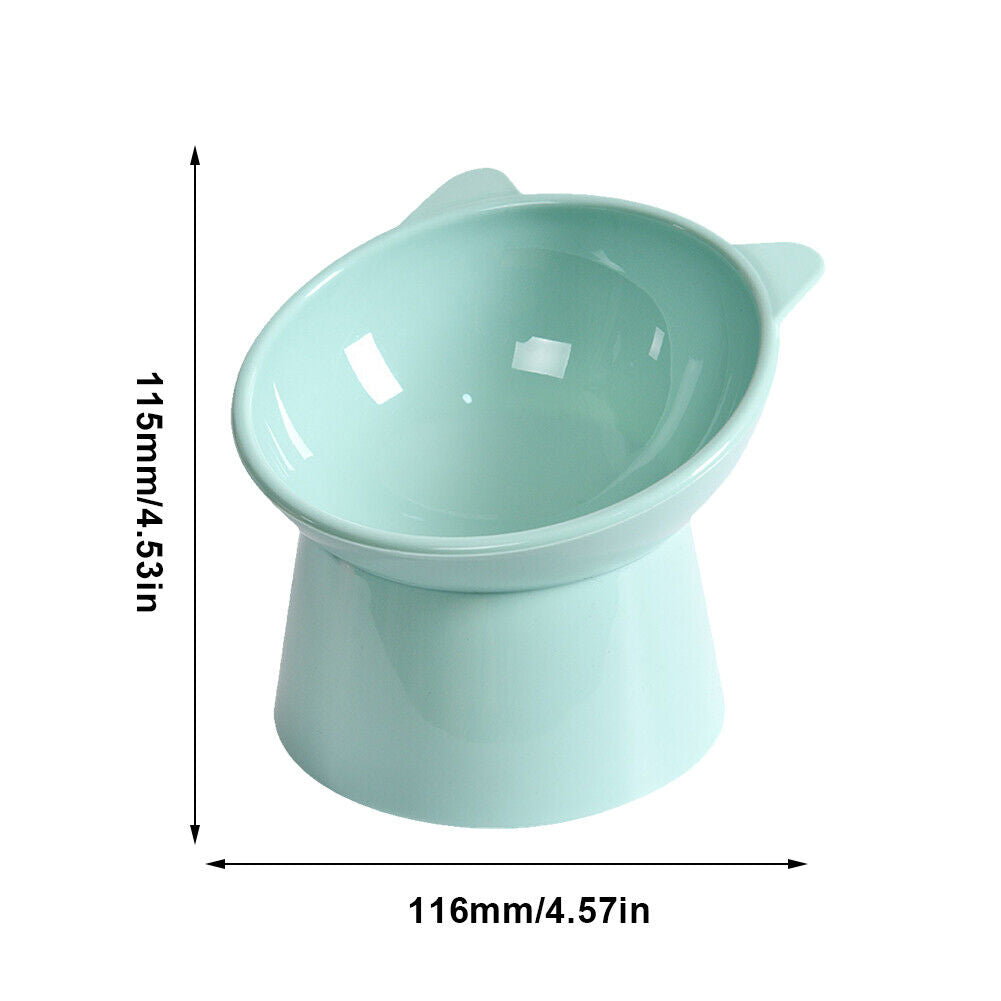 Tilted Raised Cat Food Bowl - Ergonomic Design to Reduce Vomiting for Cats and Dogs