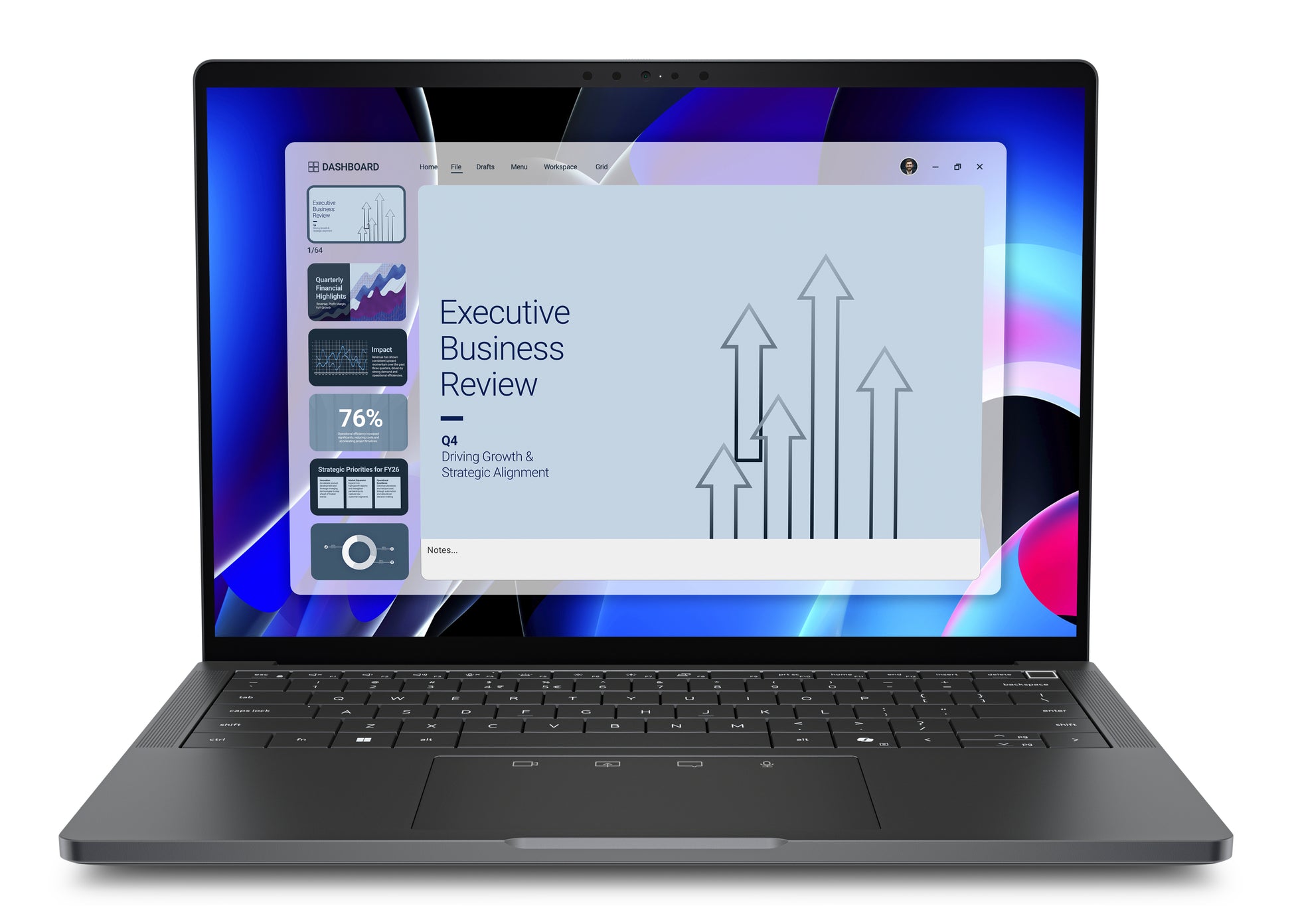 Dell Pro 14 Premium PA14260 Copilot+ PC Intel Core Ultra 7 365 Laptop 35.6 cm (14") WQXGA 32 GB LPDDR5x-SDRAM 512 GB SSD Wi-Fi 7 (802.11be) Windows 11 Pro Grey product image