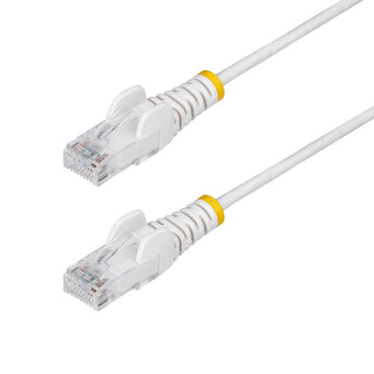Star Tech 5m White Slim CAT6 Ethernet Cable, Snagless, 100W PoE, UTP, LSZH, 28AWG Pure Bare Copper Wire, Slim RJ45 Network Patch Cord w/Strain Reliefs, Individually Tested