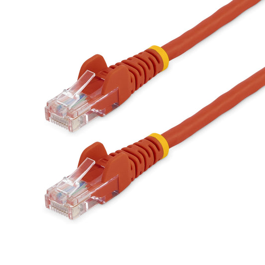 Star Tech Cat5e Ethernet Patch Cable with Snagless RJ45 Connectors - 0.5 m, Red