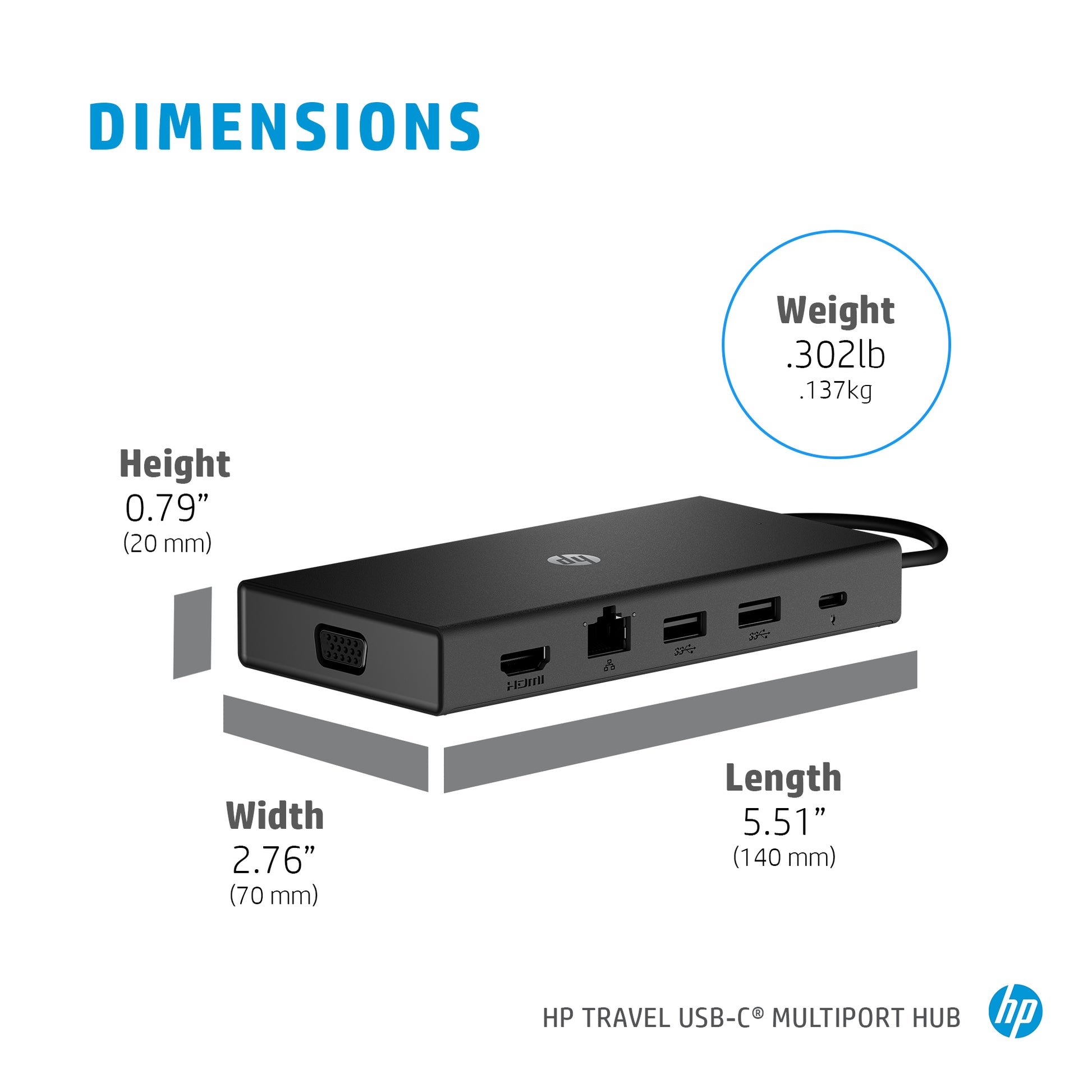 HP Travel USB-C Multi Port Hub