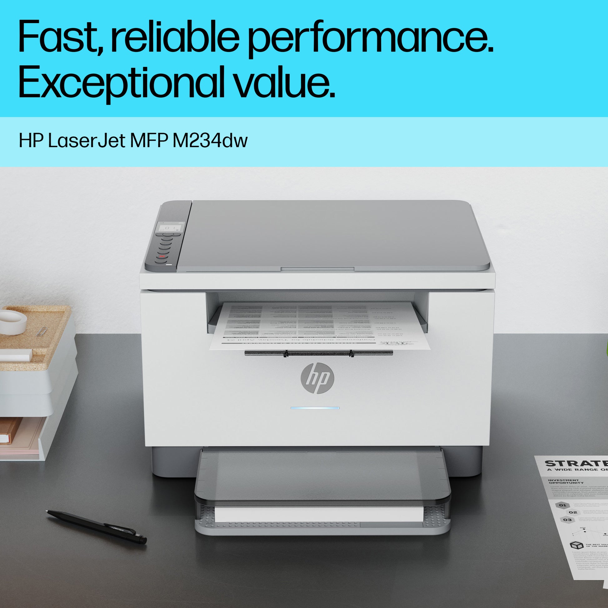 HP LaserJet M234dw Wireless Multifunction Black and white Printer, Copier, Scanner; Duplex