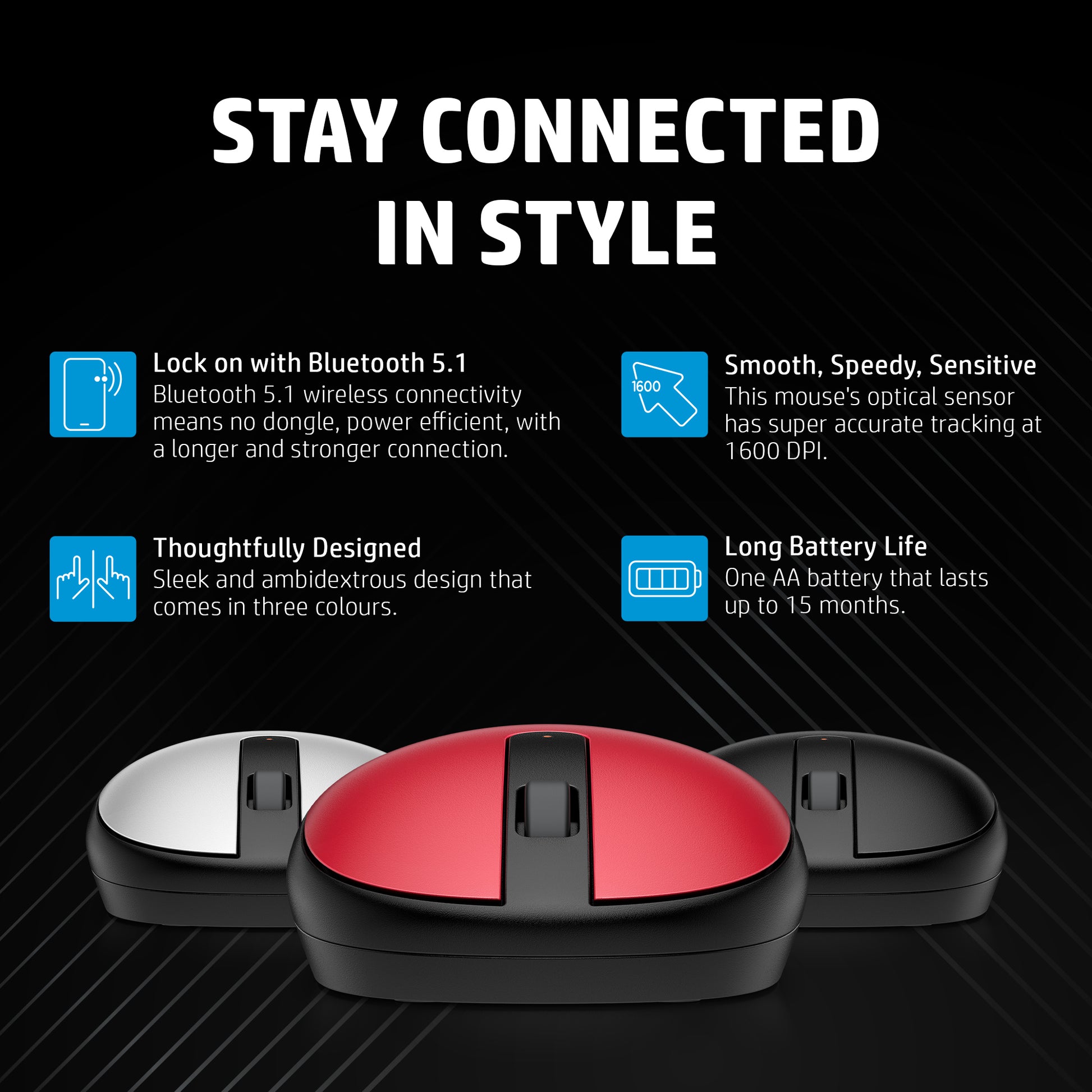HP 240 Lunar White Bluetooth Mouse