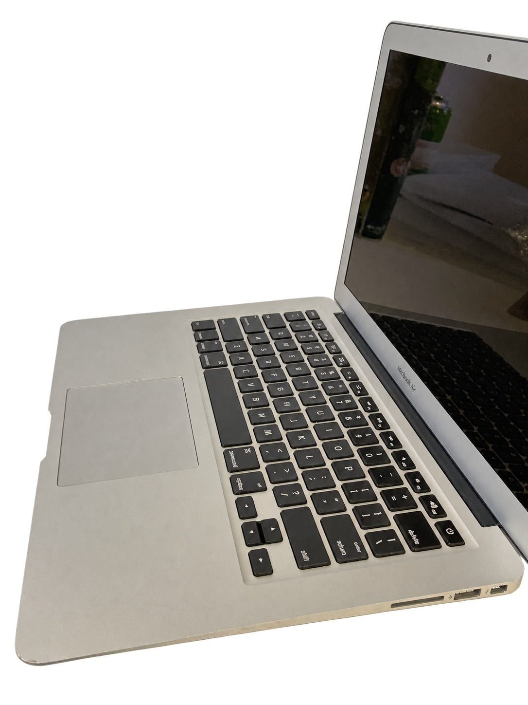 Actual Apple MacBook Air 13.3-inch 2015 angled right view on white background