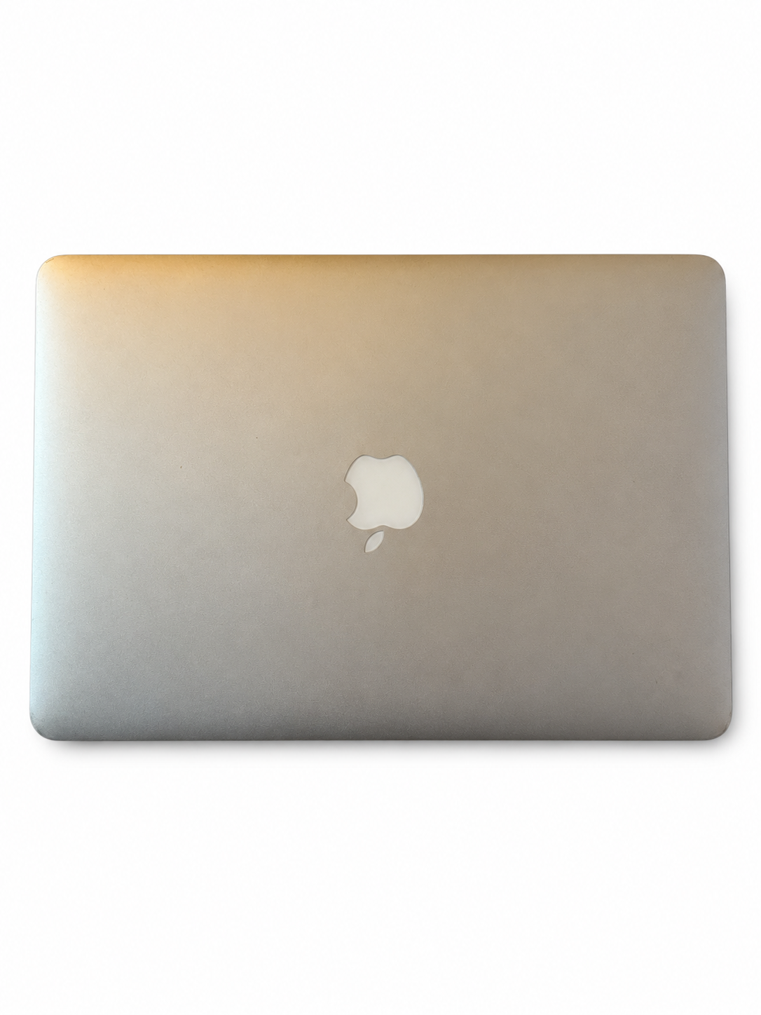 Actual Apple MacBook Air Early 2015 lid condition on white background
