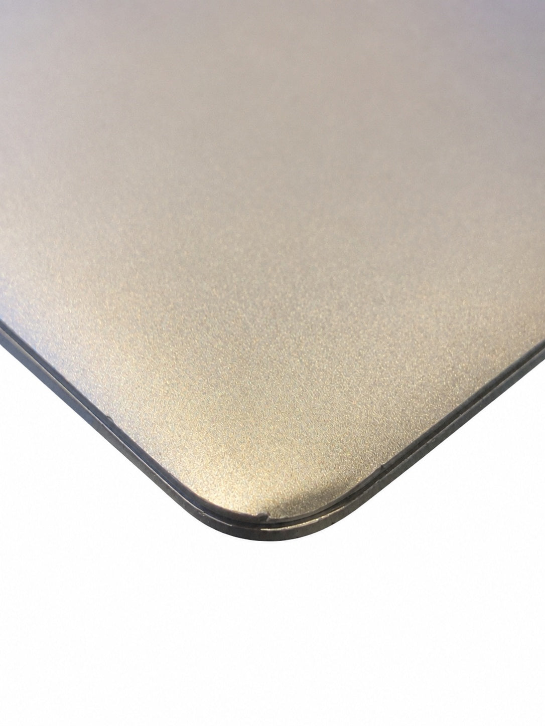 Actual Apple MacBook Air 13.3-inch 2015 left corner dent on white background