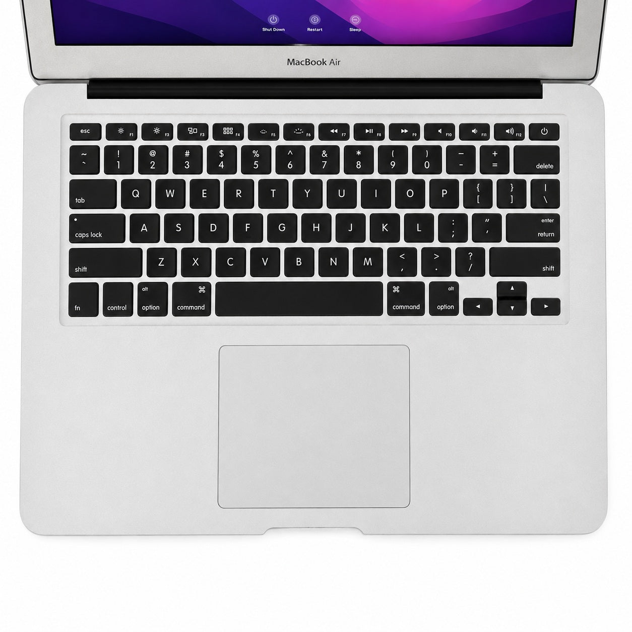 Apple MacBook Air 13.3-inch 2017 256GB keyboard and trackpad view