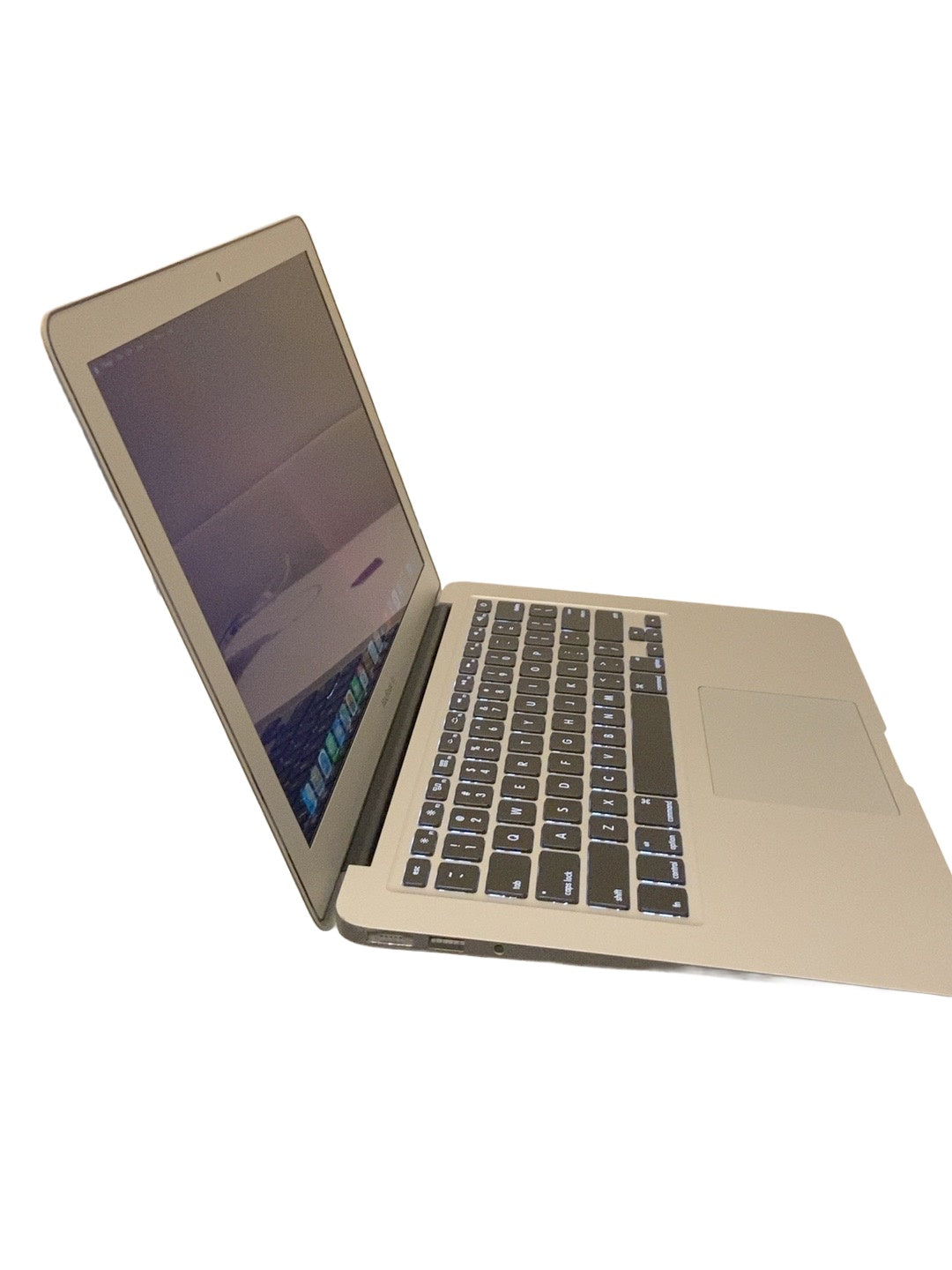 Actual Apple MacBook Air 13.3-inch 2017 left angled view on white background