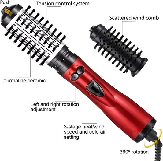 3-in-1 Hot Air Styler and Rotating Hair Dryer, Multi-Directional Setting Comb