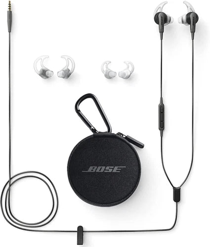 Bose SoundSport In-Ear Headphones – Wired 3.5mm, for IOS & Android Devices  - Charcoal  Black (Like New Refurbished)