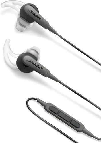Bose SoundSport In-Ear Headphones – Wired 3.5mm, for IOS & Android Devices  - Charcoal  Black (Like New Refurbished)