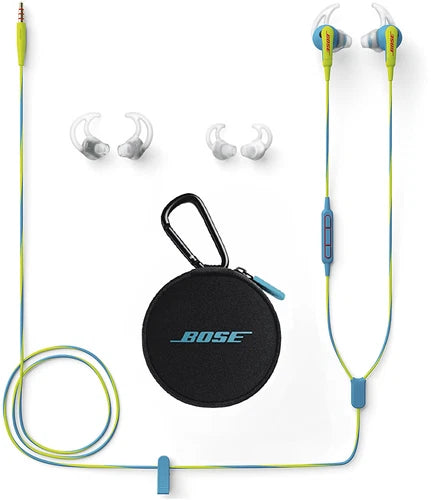Bose SoundSport Wired Bluetooth Headphones – Blue & Yellow , iOS/Android Compatible (Like New Refurbished)