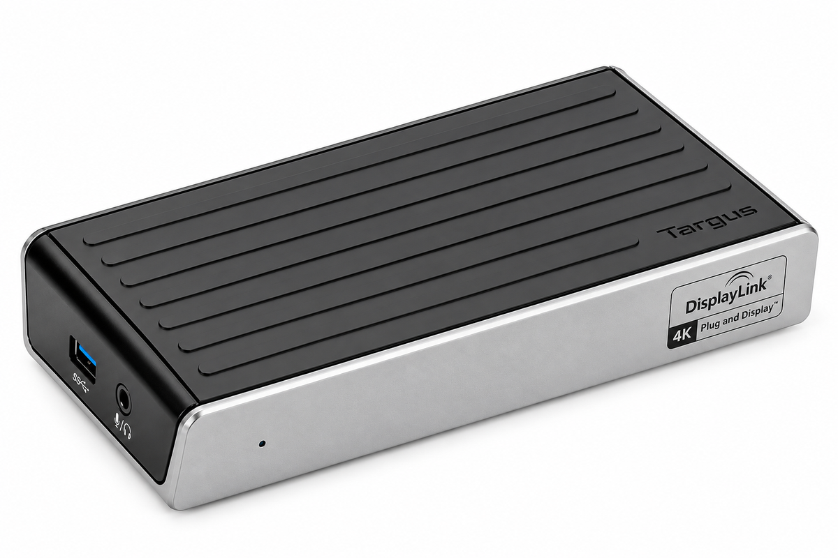 Targus DOCK130 Universal USB 3.0 4K Docking Station on white background